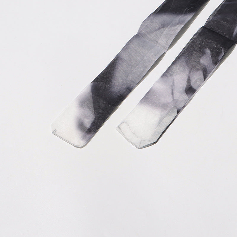 Women Vintage Paint Print Belt V-neck Long Sleeve Dress 37