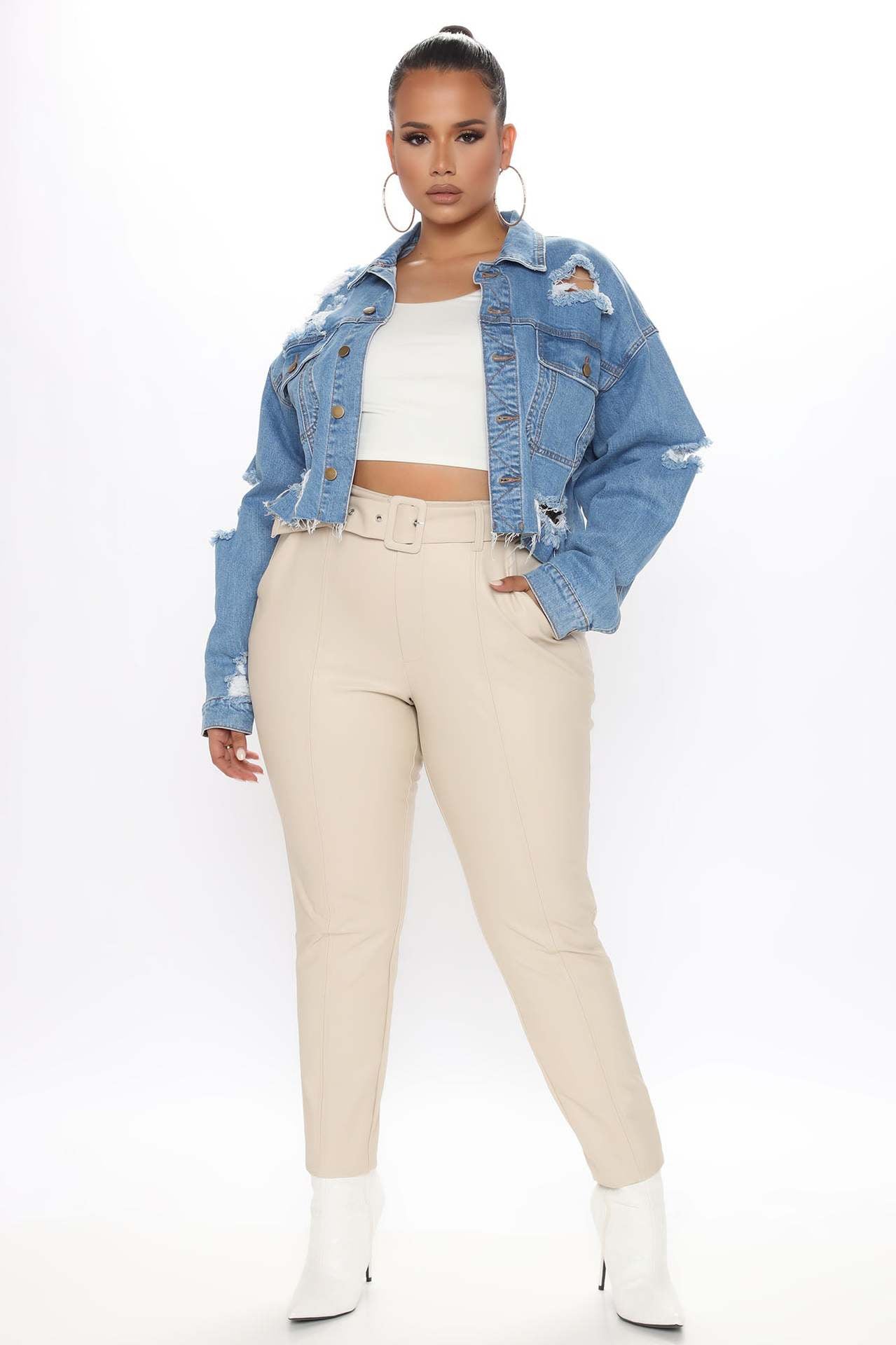 Women Ripped Denim Jacket 5