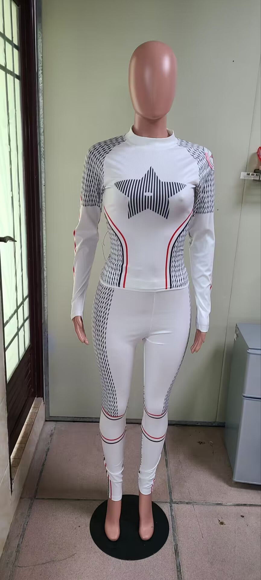 Women striped design long-sleeved Top and Pant two-piece set 7