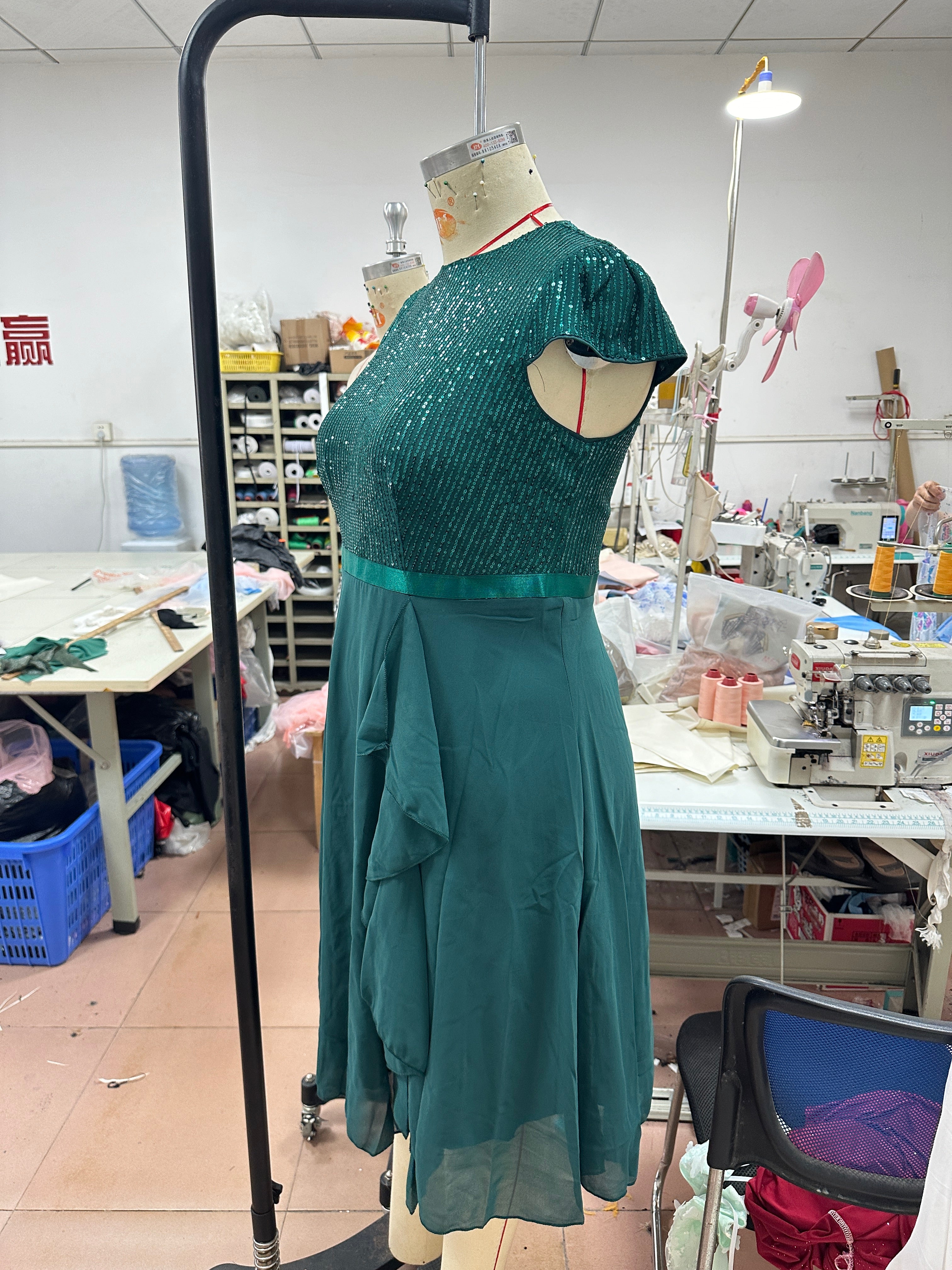 Solid Color Spring Summer Women's Short-Sleeved Slim-Fit Women's Dress 10