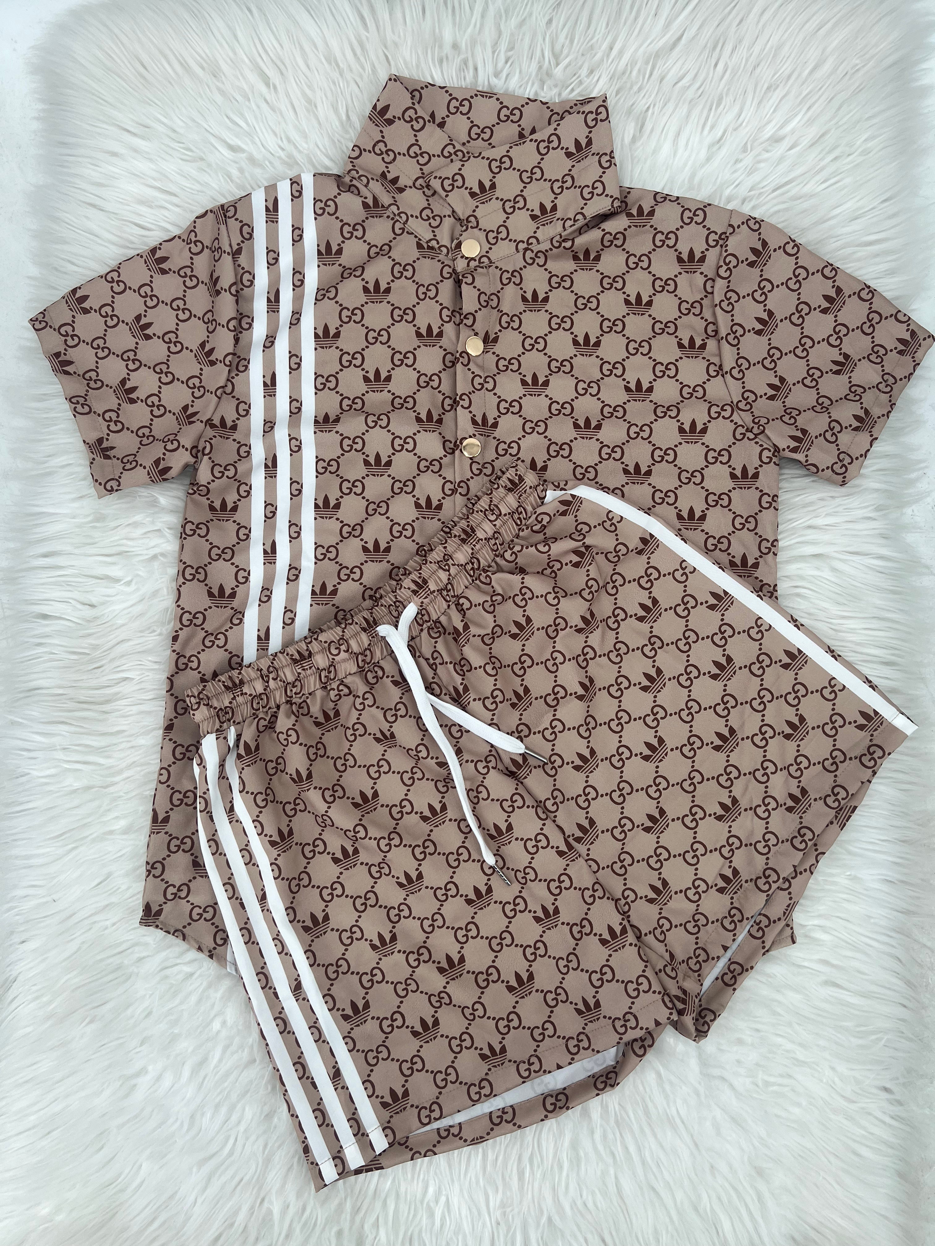 Women Print Turndown Collar Short-Sleeved Shirt 7