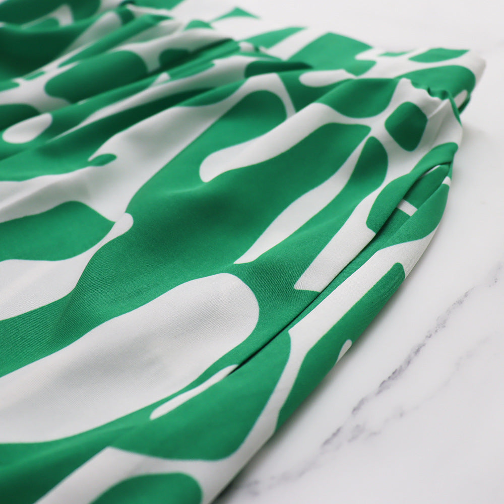 Loose Printed Long Shirt Casual Women's Shorts Set Summer Two-Piece Set 21