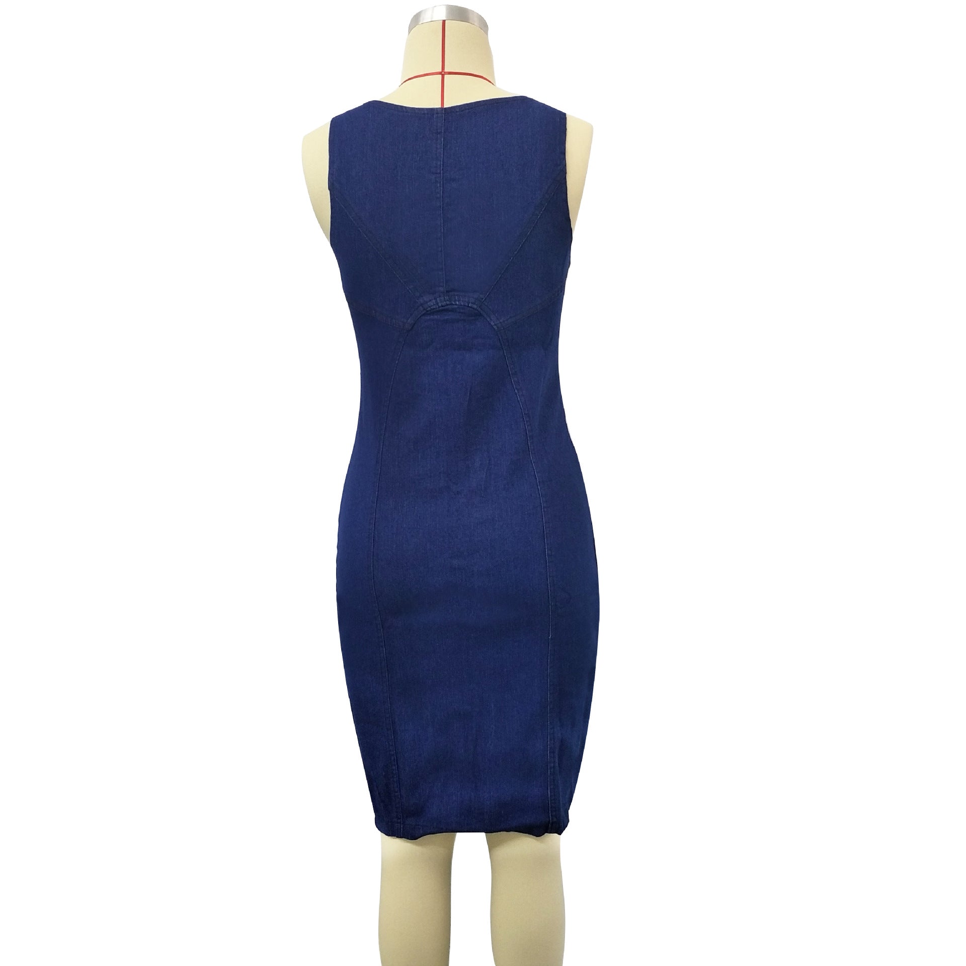 Women Sleeveless Denim Dress 14