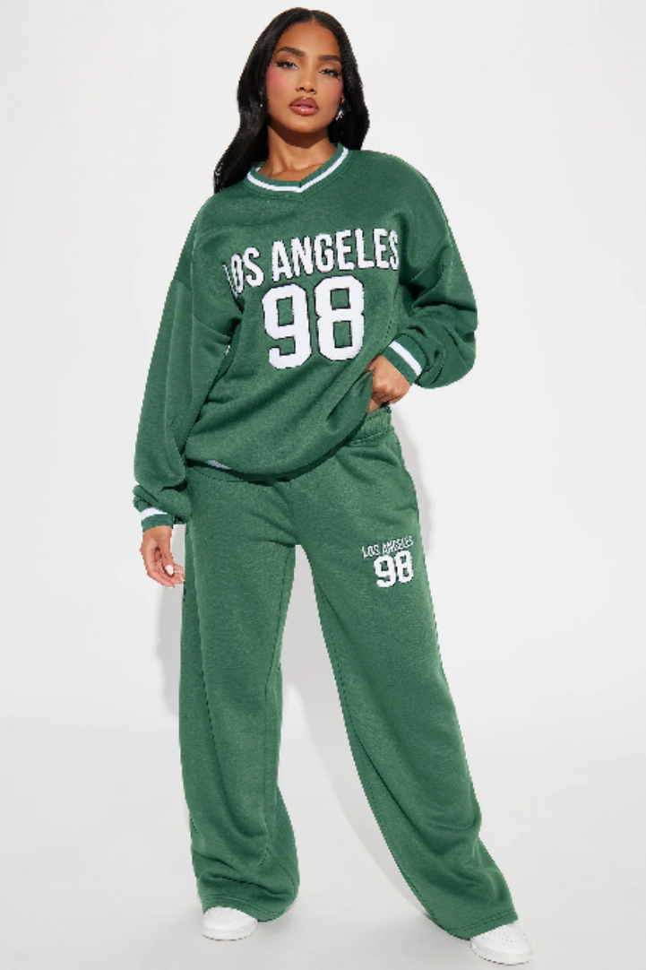 Men And Women Letter Printed Loose Sports Top And Pants Set 3