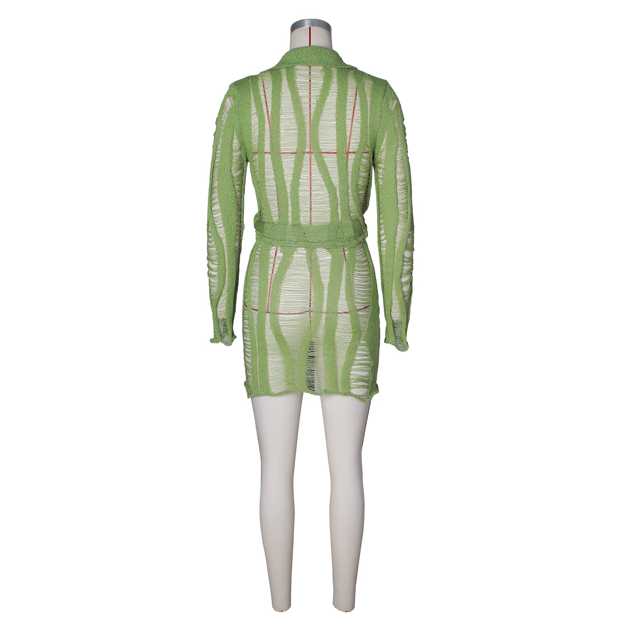 Women long-sleeved hollow lapel Top and Shorts two-piece set 11