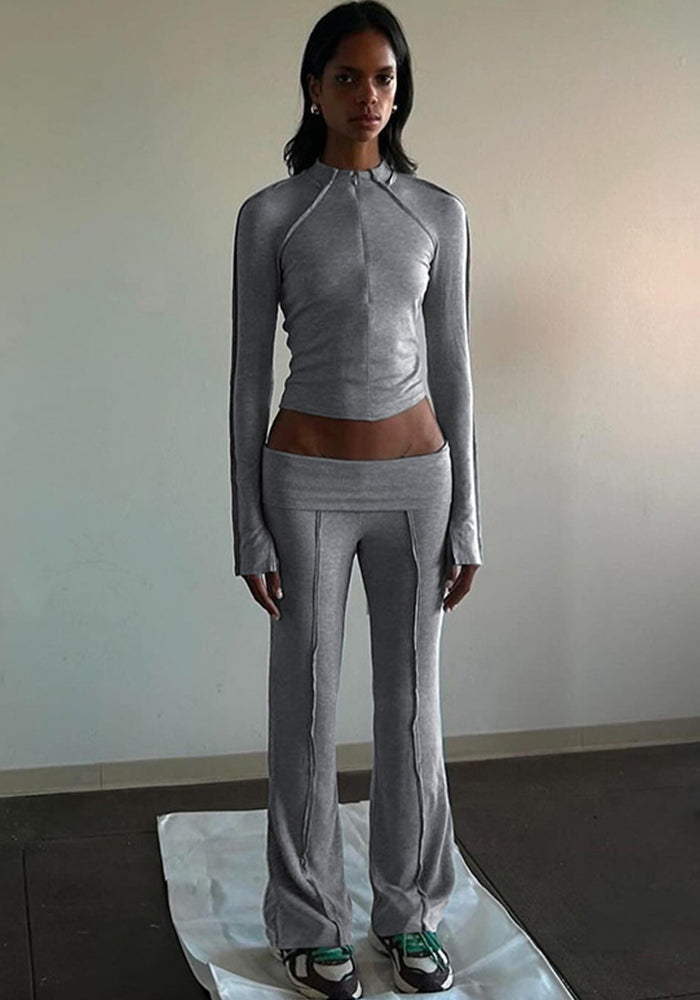 Women Sports Casual Zipper Cardigan Jacket and Pants Two Piece Set