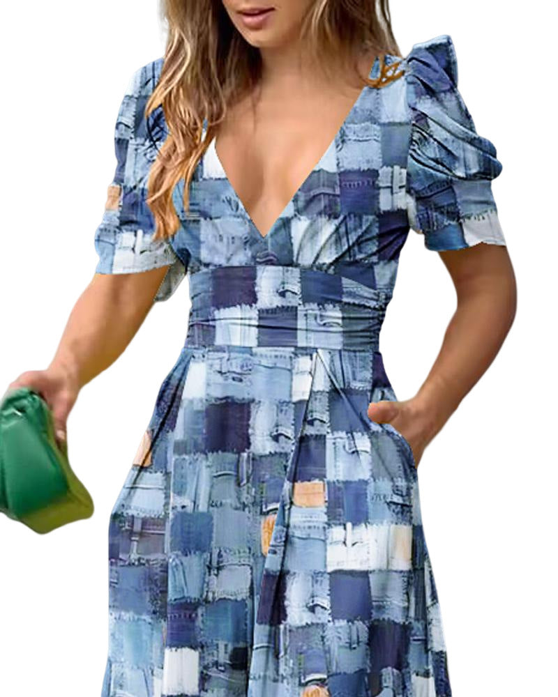 Spring Women'S Fashion Chic V Neck Slim Waist Wide Leg Jumpsuit 11