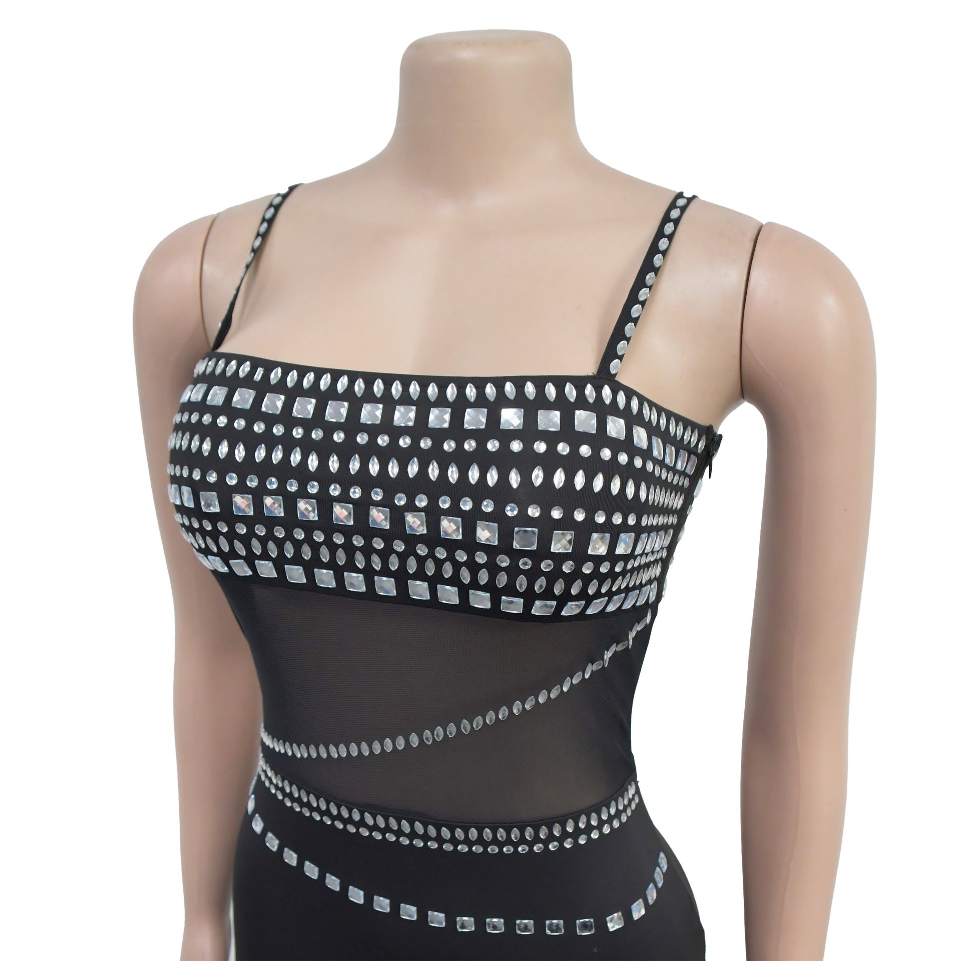 Women Beaded Mesh Maxi Dress 10