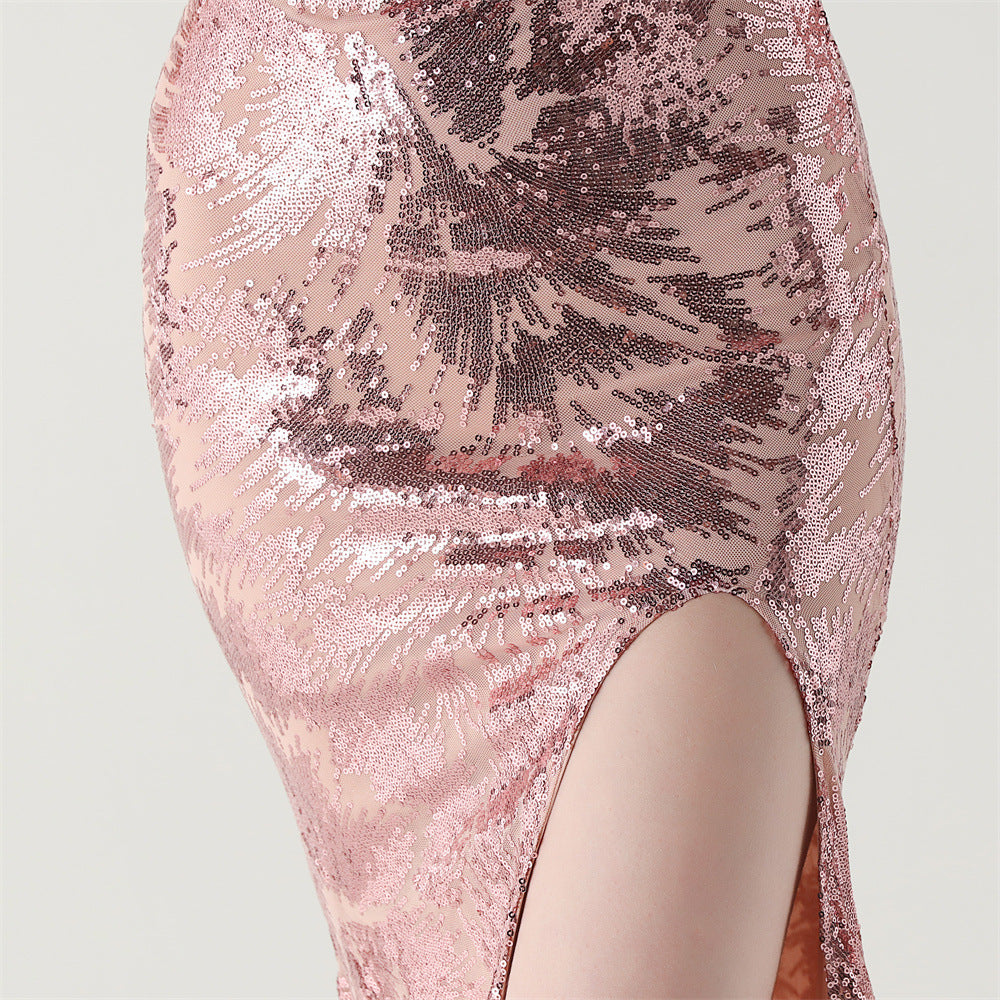 Women cross Lace-Up fishtail evening dress Formal Party evening dress 29