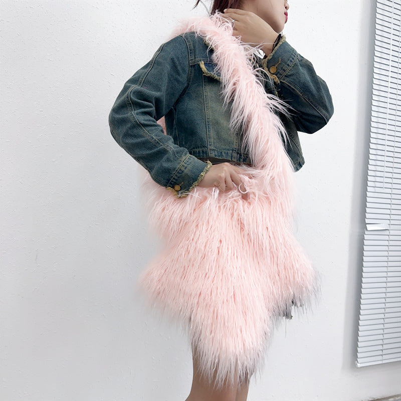 Fashion Girl Furry Messenger Bag 4