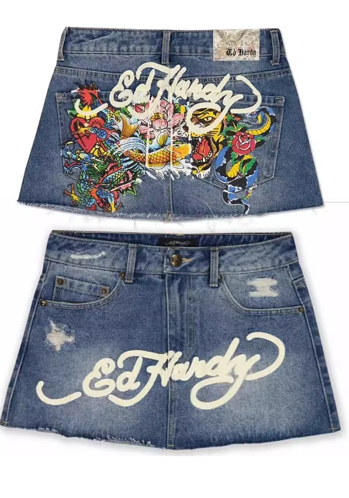 Women Denim Bodycon Mini Skirt