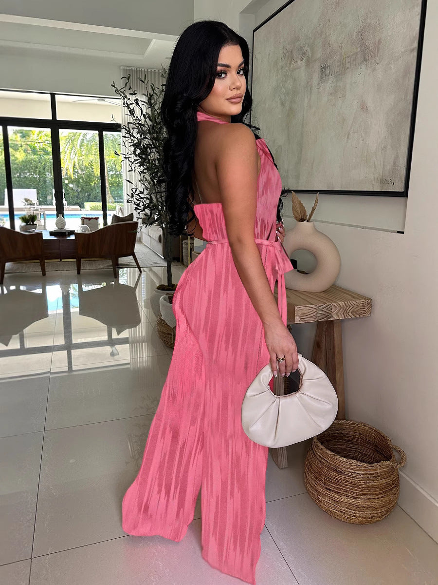 Women Casual Backless Sleeveless Wide Leg Jumpsuit 3