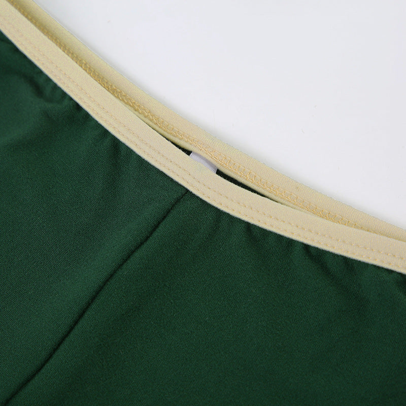 Women Sports Digital Print Contrast Short Sleeve Crop T-shirt and Shorts Casual Two-piece Set 18