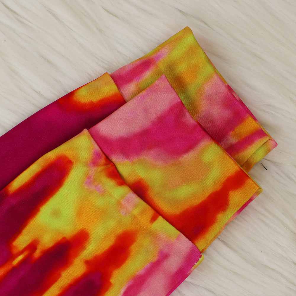 Print Hooded Zipper Long Sleeve Top Shorts Women's Casual Tracksuit 23