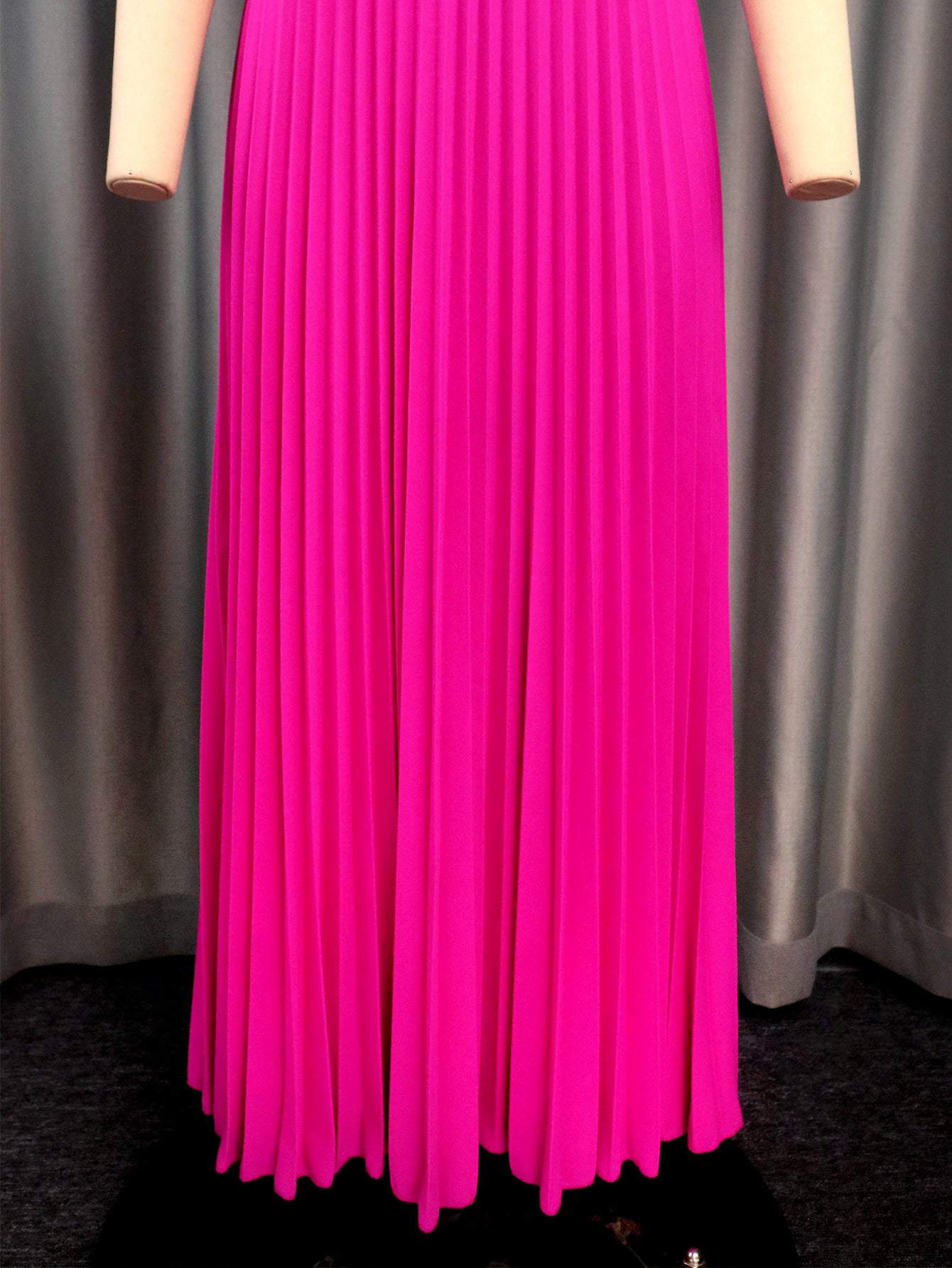 Women Balloon Sleeve Cutout Pleated Skirt 11