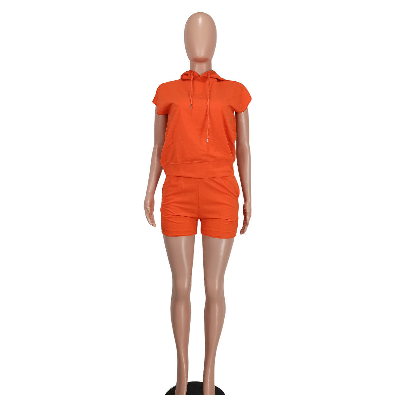 Women's Fashion Casual Sport Hooded Short Sleeve Two-Piece Shorts Set Women's Clothing 13