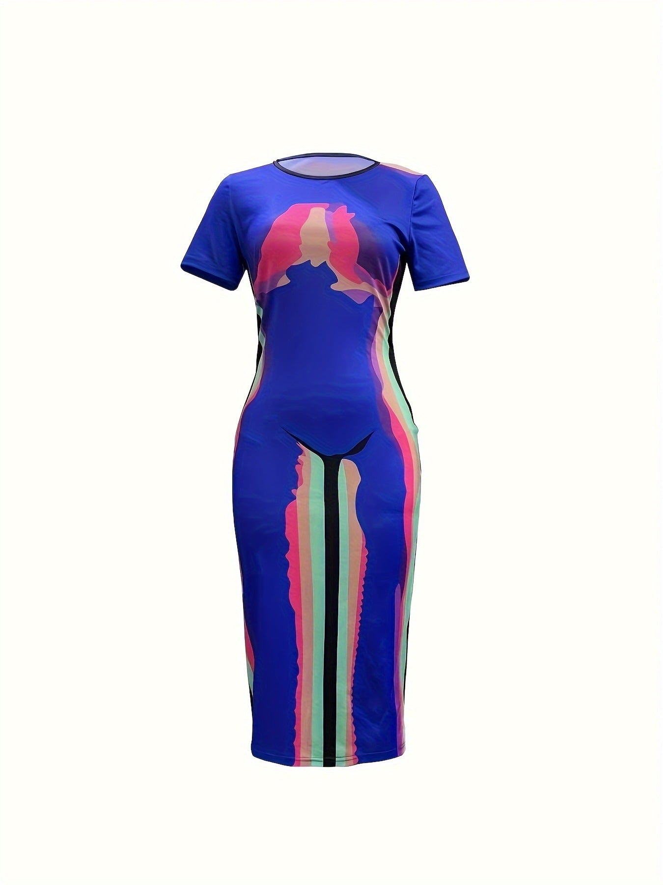 Women Print Short Sleeve Dress 7