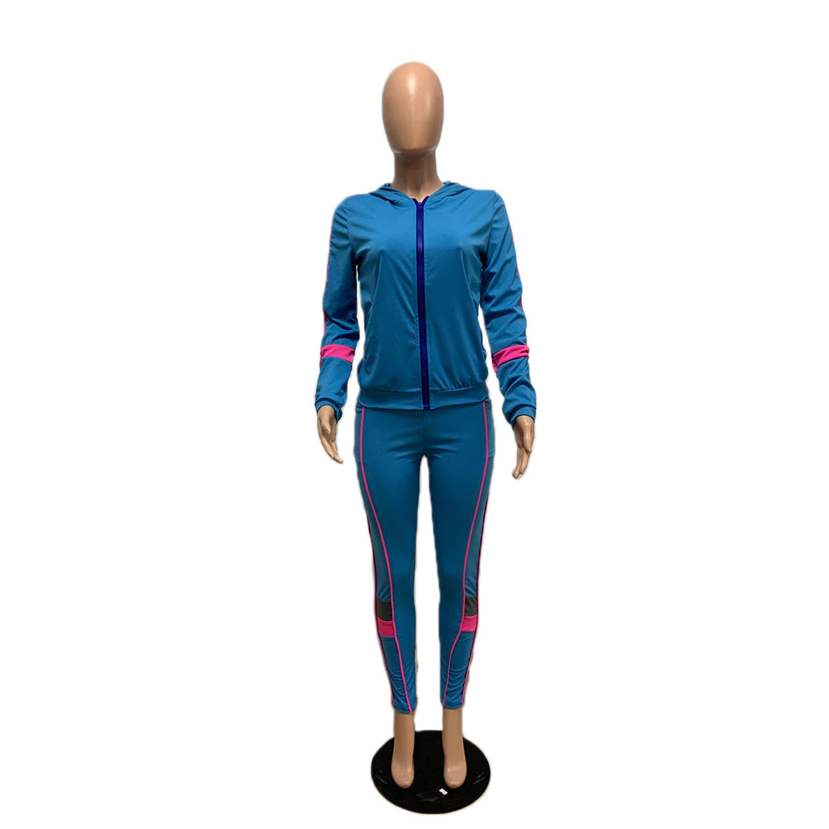 Women's Fashion Sports Casual Autumn And Winter Zipper Long Sleeves Two Piece Tracksuits 9