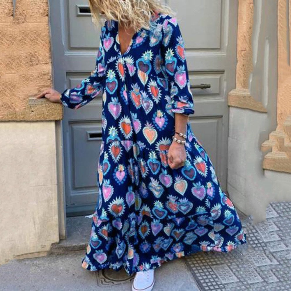 Plus Size Loose Fashion Print Plus Size Women's Autumn And Winter Dress 4