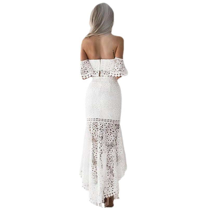 Dress lace Strapless Low Back Chic two-piece skirt set 7
