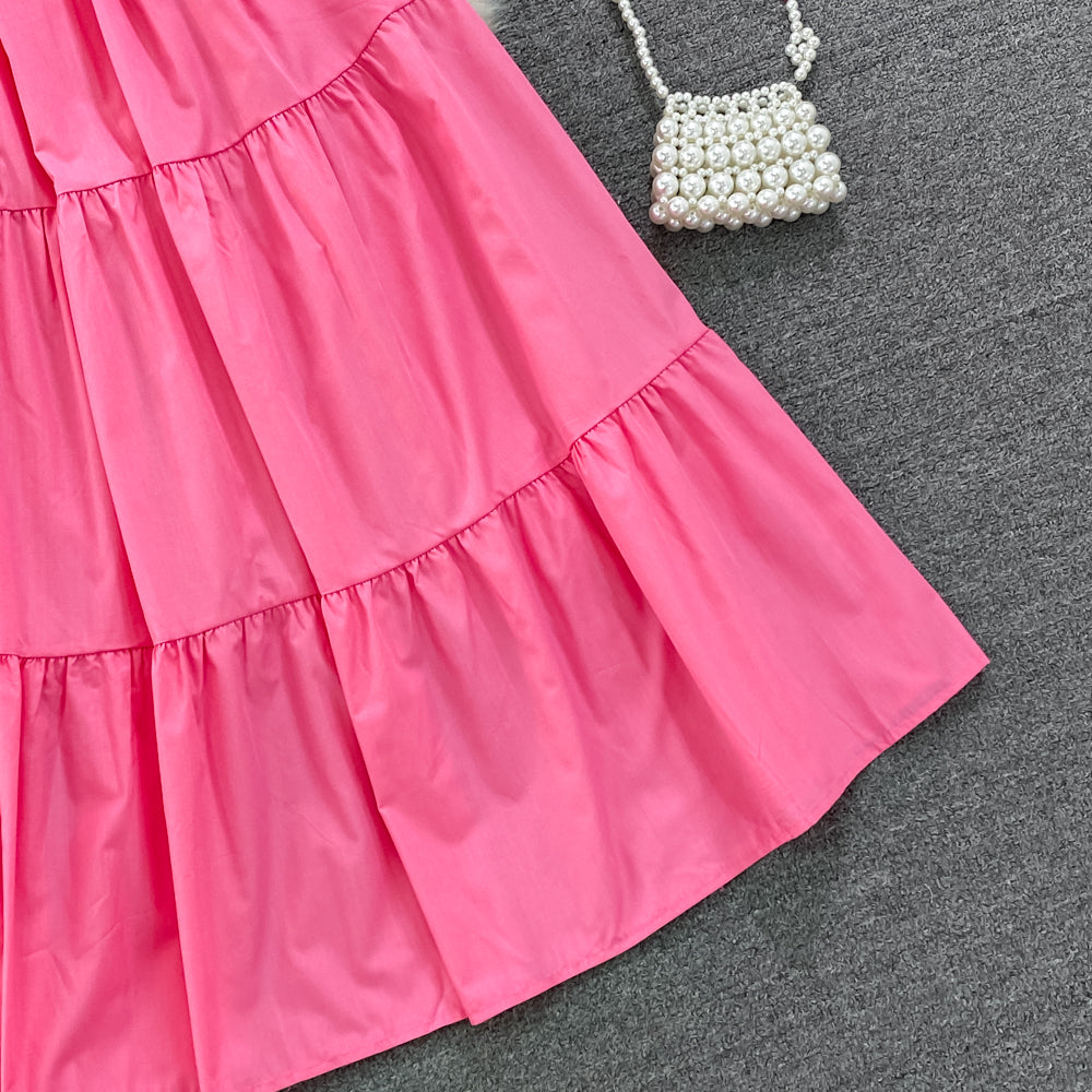 Retro Chic Sleeveless Slash Shoulder Slim Waist Slim Fit Beach Holidays A-Line Long Dress 37