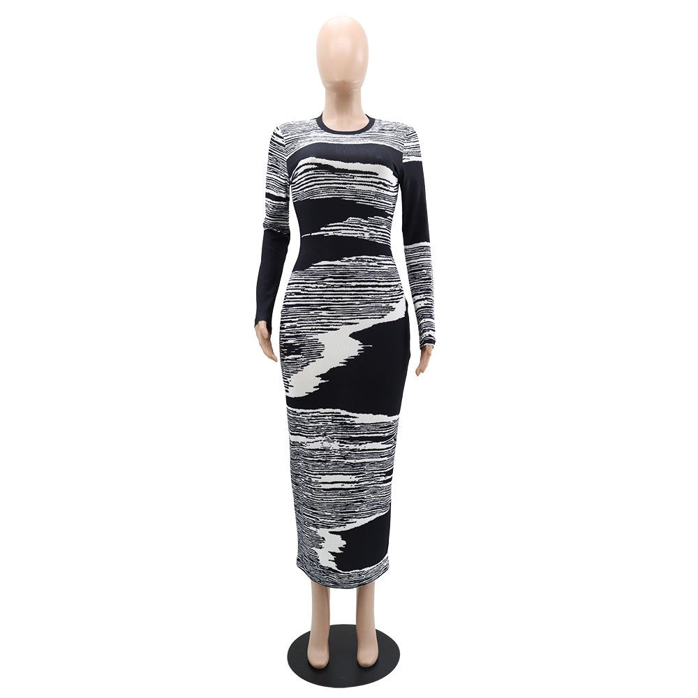 Women Printed Long Sleeve Maxi Dress 11
