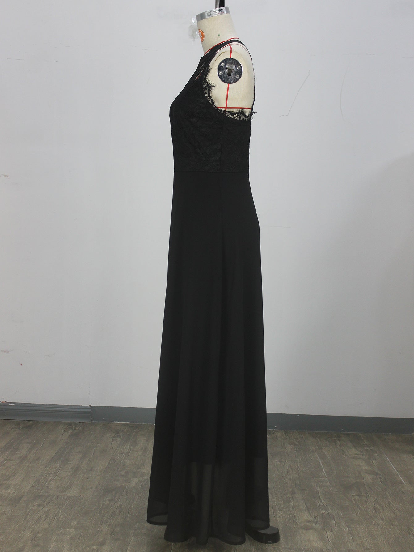 Women spring and summer lace patchwork sleeveless maxi dress 9