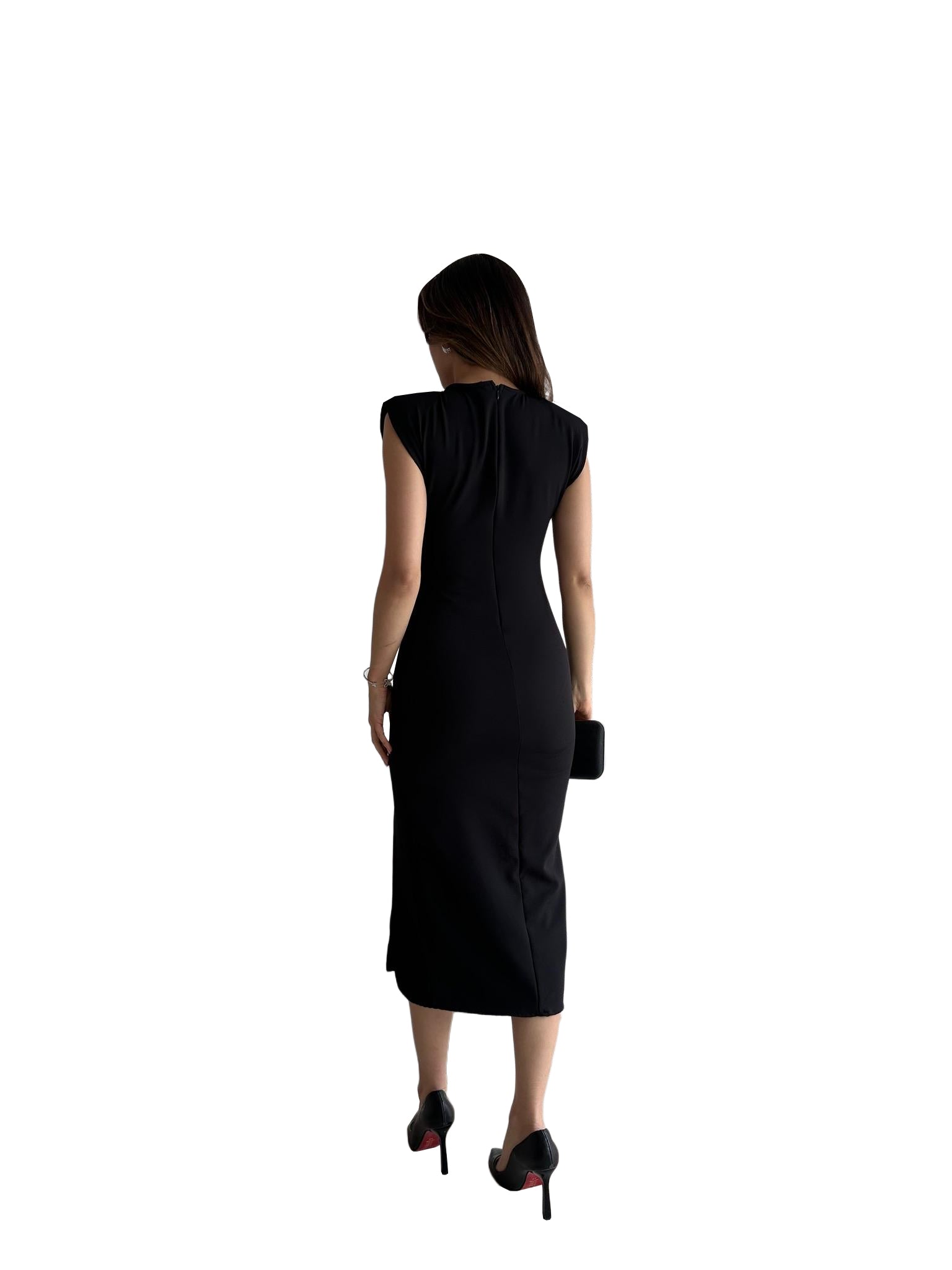 Solid Color Sleeveless Elegant Midi Dress 8