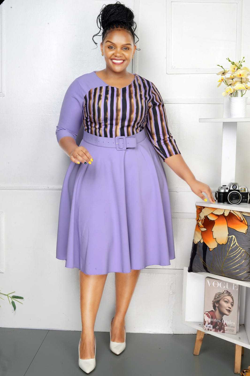 African Plus Size Women's Career Dresses 3