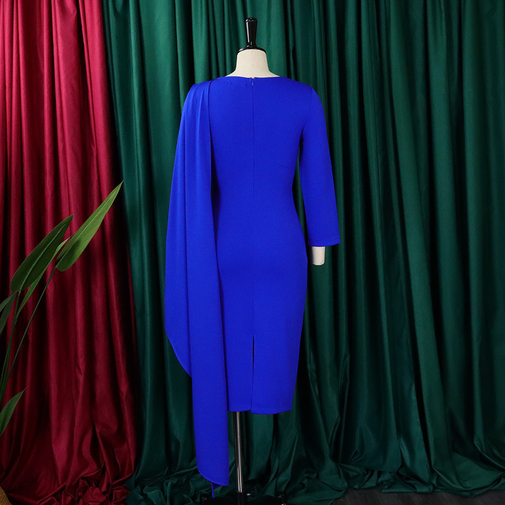 Women Solid Long Sleeve Midi Dress 28