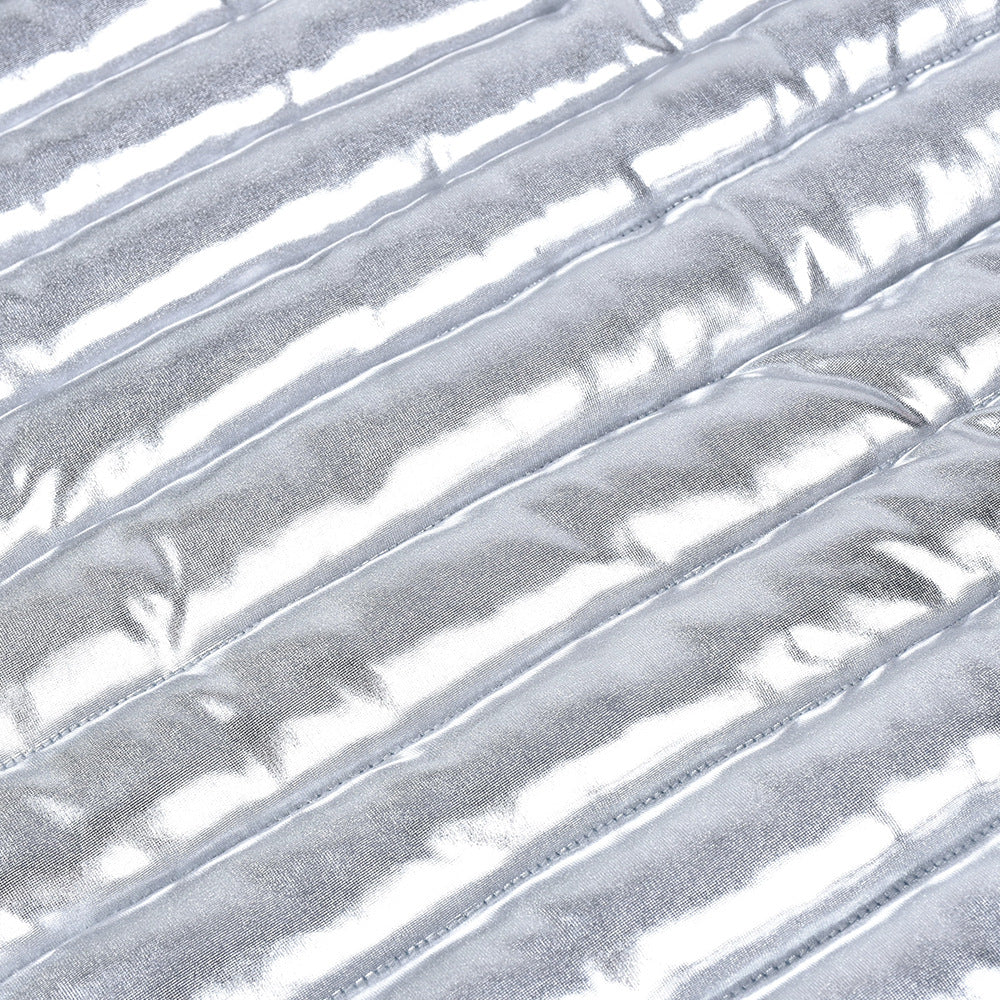 Winter Women's Sexy Cotton-Padded Crop Strapless Top Slim Long Skirt Two Piece Set 12