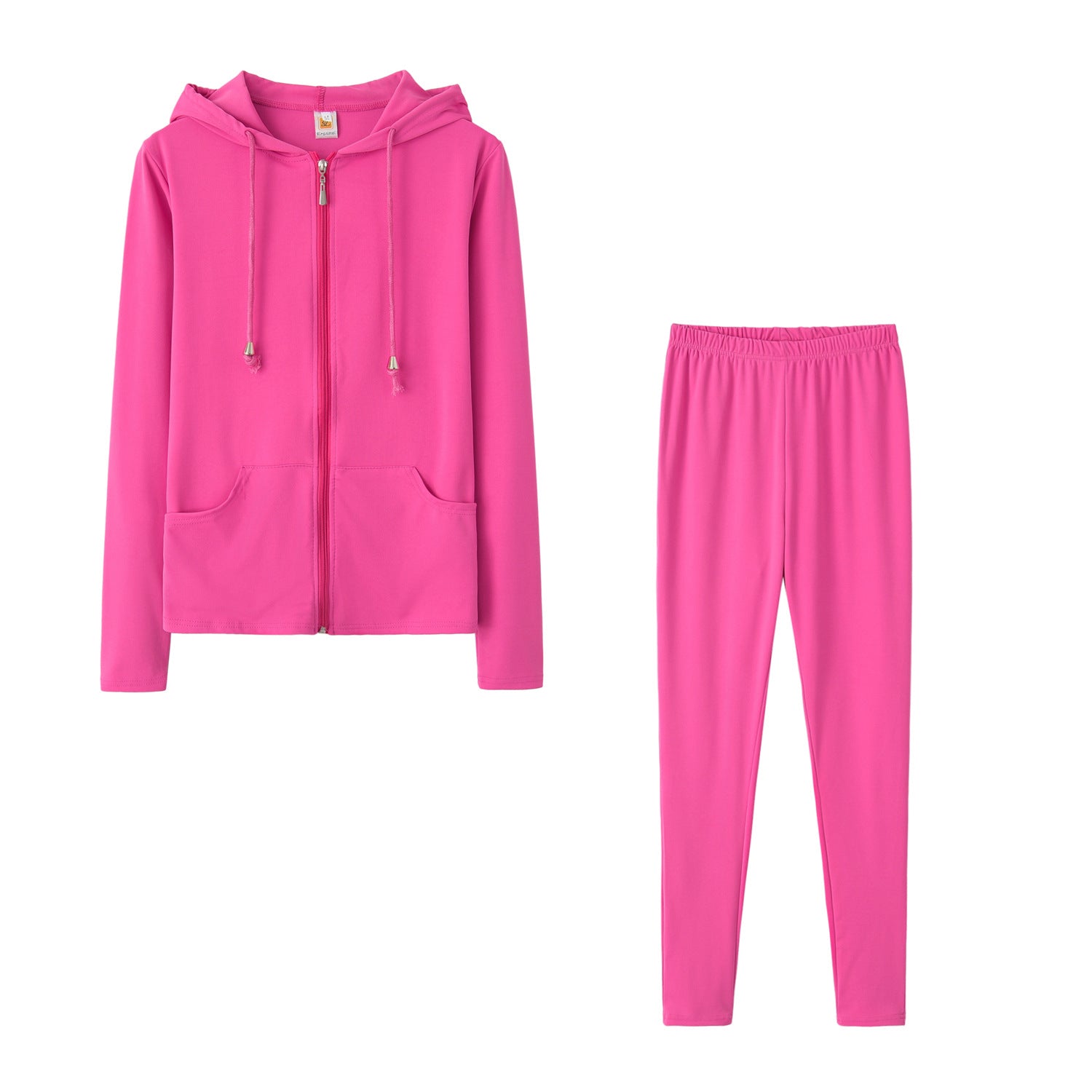 Spring Sexy Casual Solid Color Hooded Two Piece Tracksuit 16