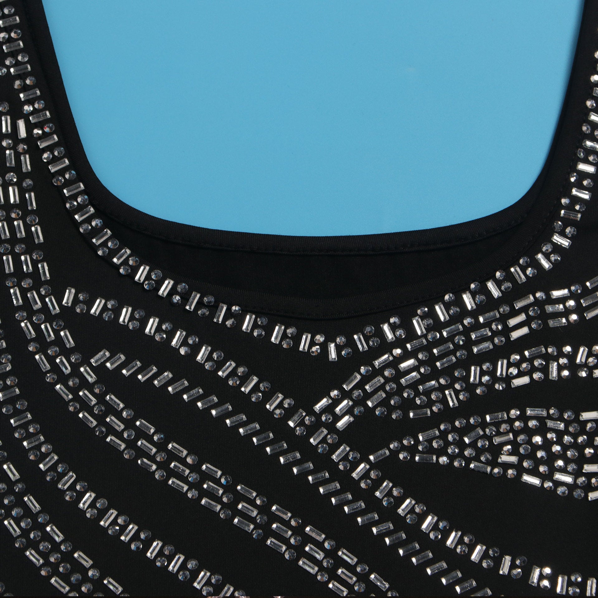 Women Sexy Beaded Sleeveless Bodycon Slit Dress 22