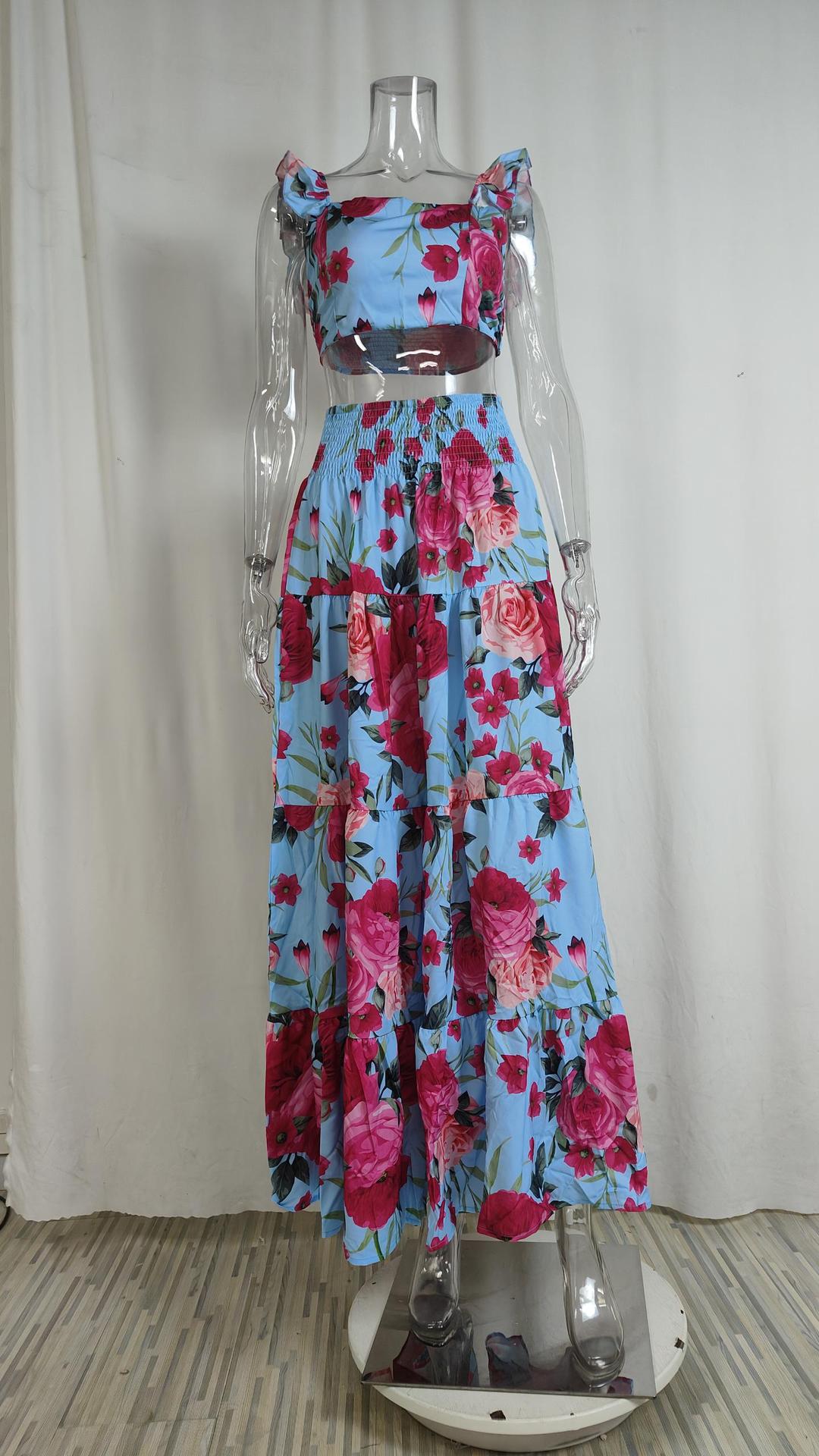 Women spring Career sexy suspender top and Skirt Casual two-piece set 11