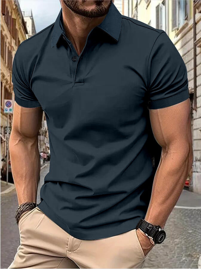 Men's summer solid short-sleeved Top 7