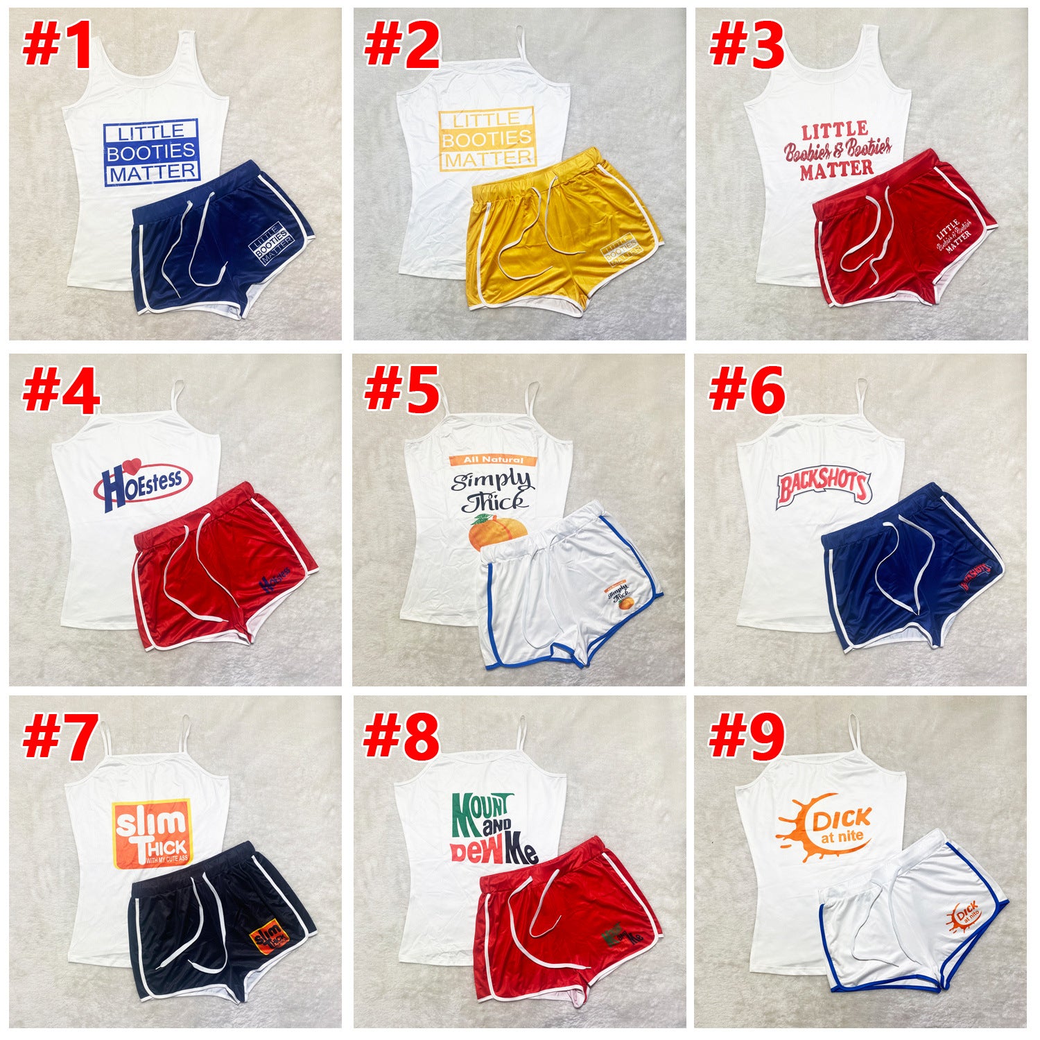 Women's Sexy Graphic Print Sling Shorts Set Yoga Pants Set 11