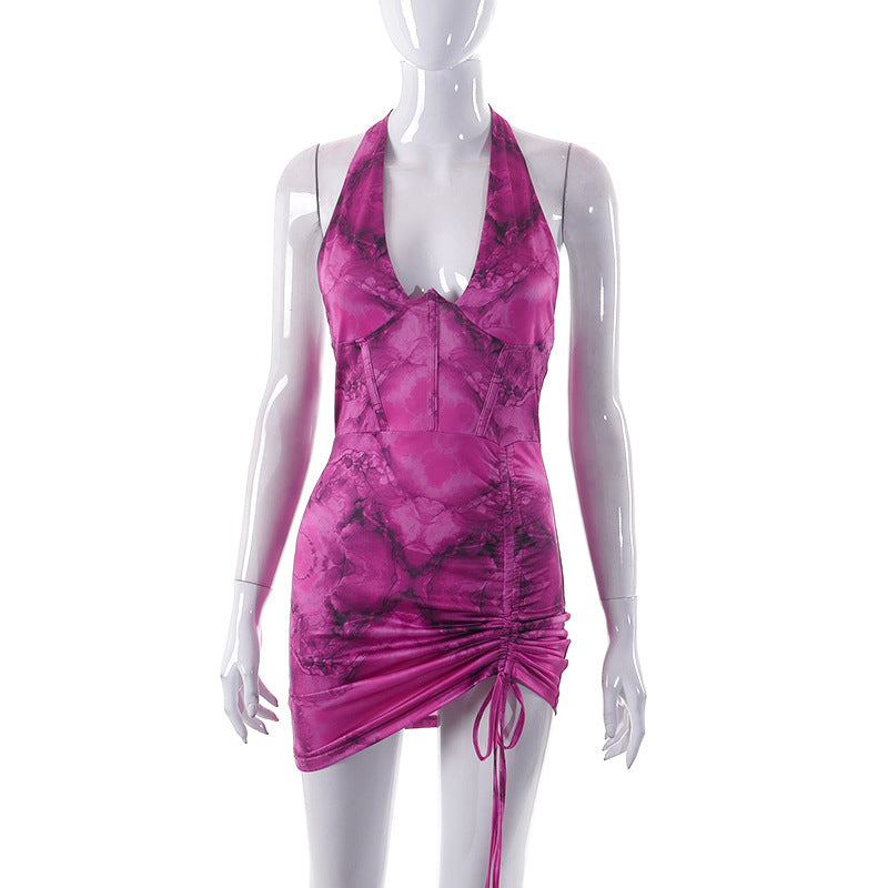 Women's Spring Summer Print Sexy Tight Fitting Bodycon Dress 9