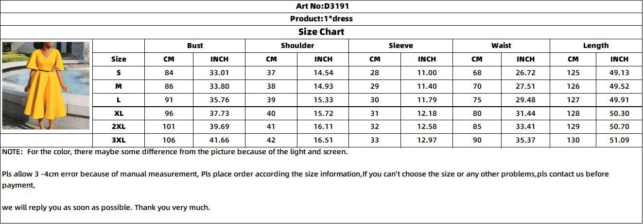 Women's Bell Bottom Sleeve V-Neck Chic Chic Oversized Gown Dress 12