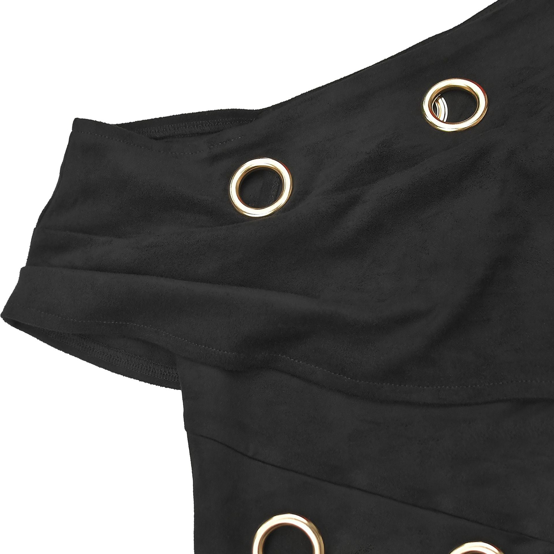 Fashion Women's Sexy Button Slash Shoulder Top Short Skirt Two-Piece Set 21