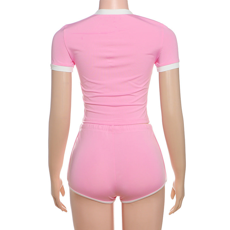 Women Style printed Crop Top and shorts two-piece set 10