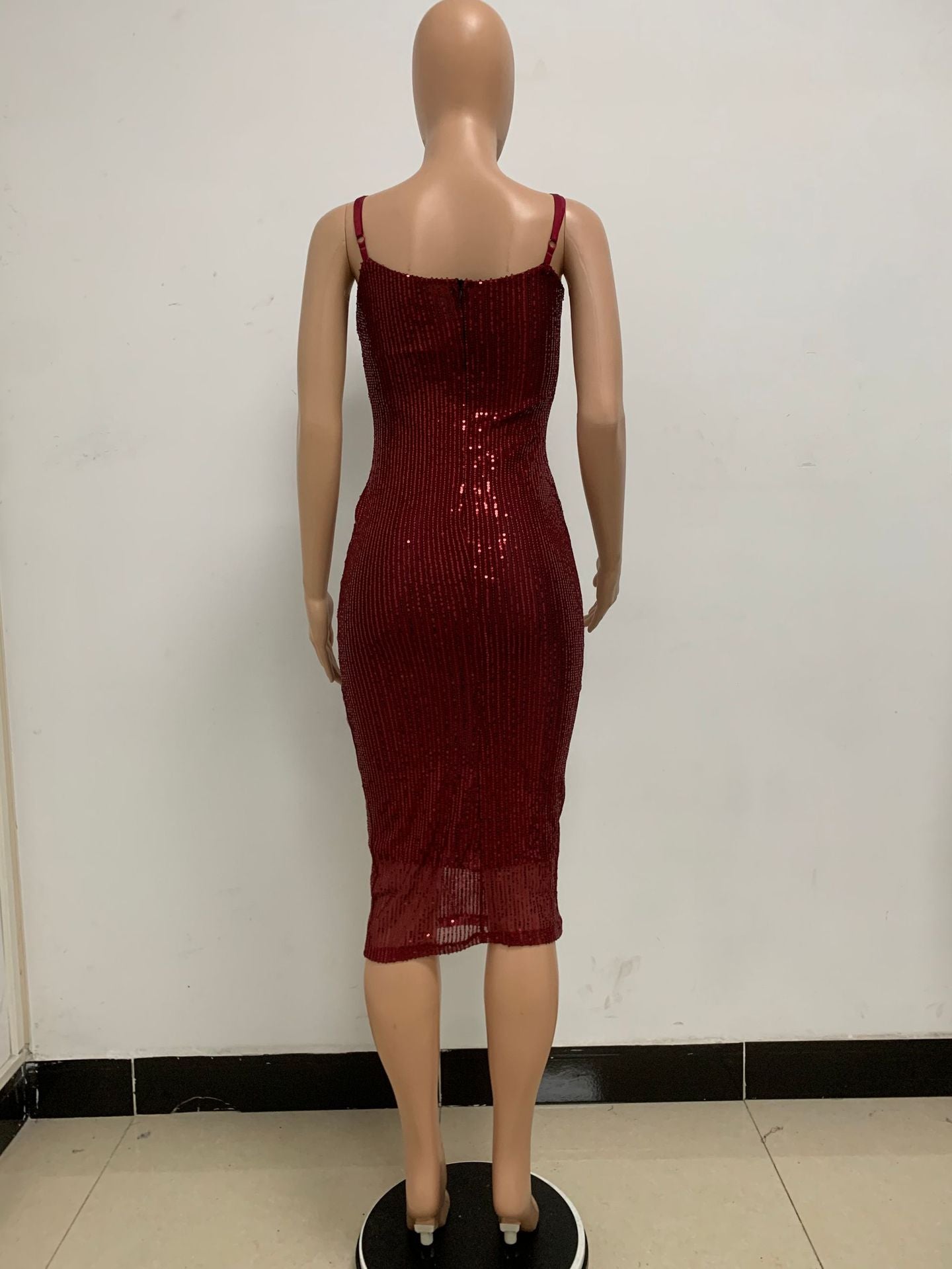 Summer Women's Sleeveless Low Back Straps Sequin Party Dress 78