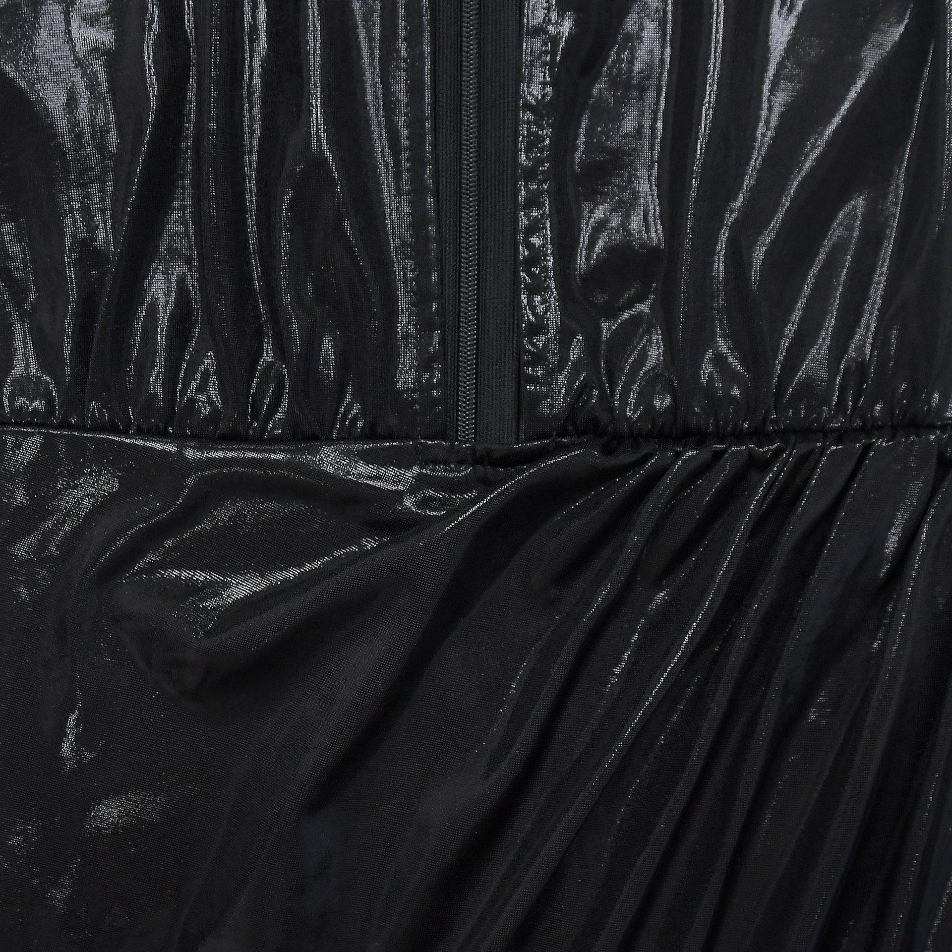 Women Solid Shiny Long Sleeve Pleated Maxi Dress 23