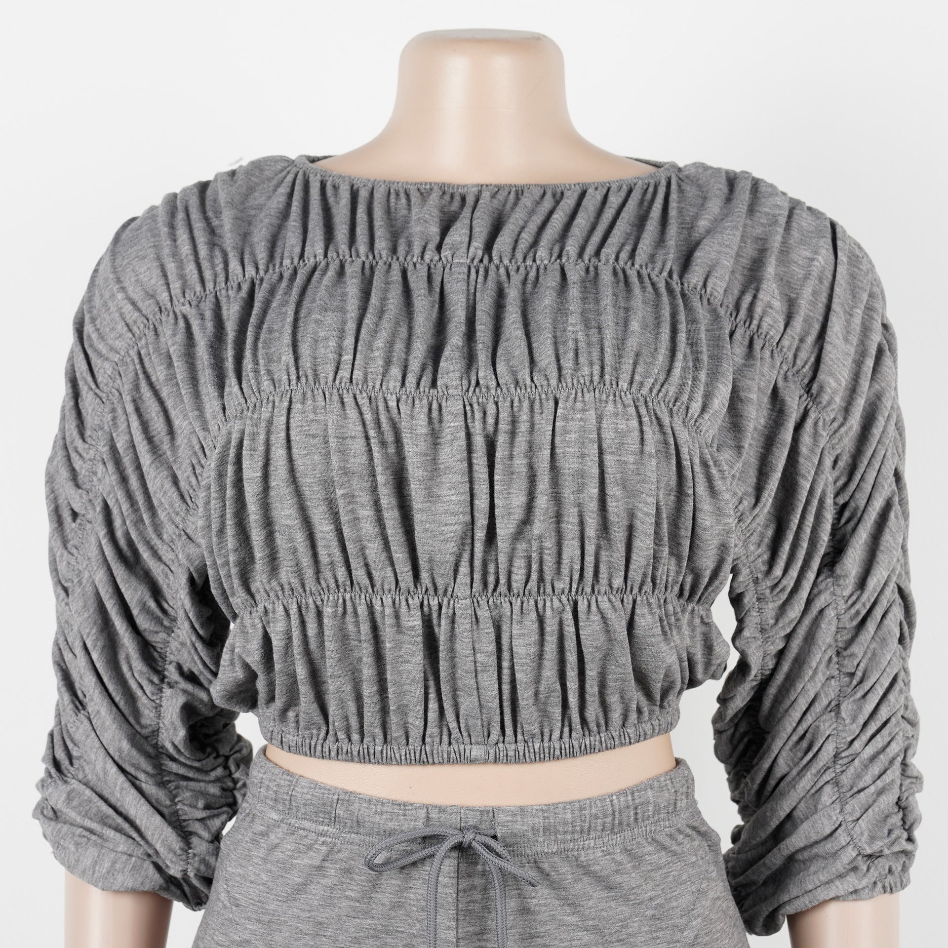 Women's Sexy Crop Top Slim-Fitting Flared Pants Two-Piece Set 12