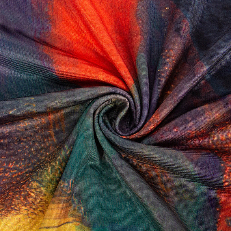 Women Fall Off Shoulder Long Sleeve Print Dress 14