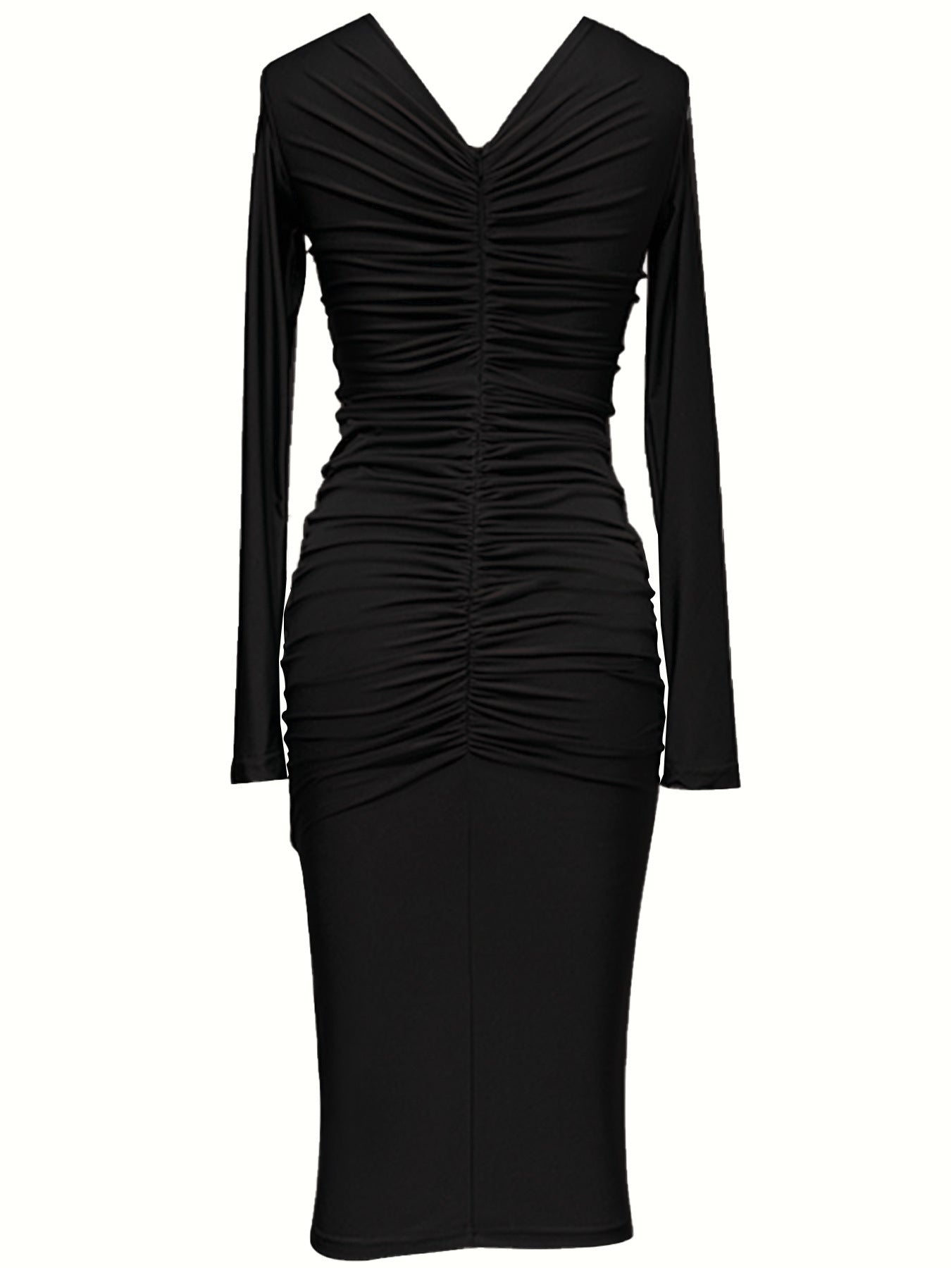 Women's Autumn And Winter Long Sleeve V-Neck Flower Sexy Bodycon Dress 13