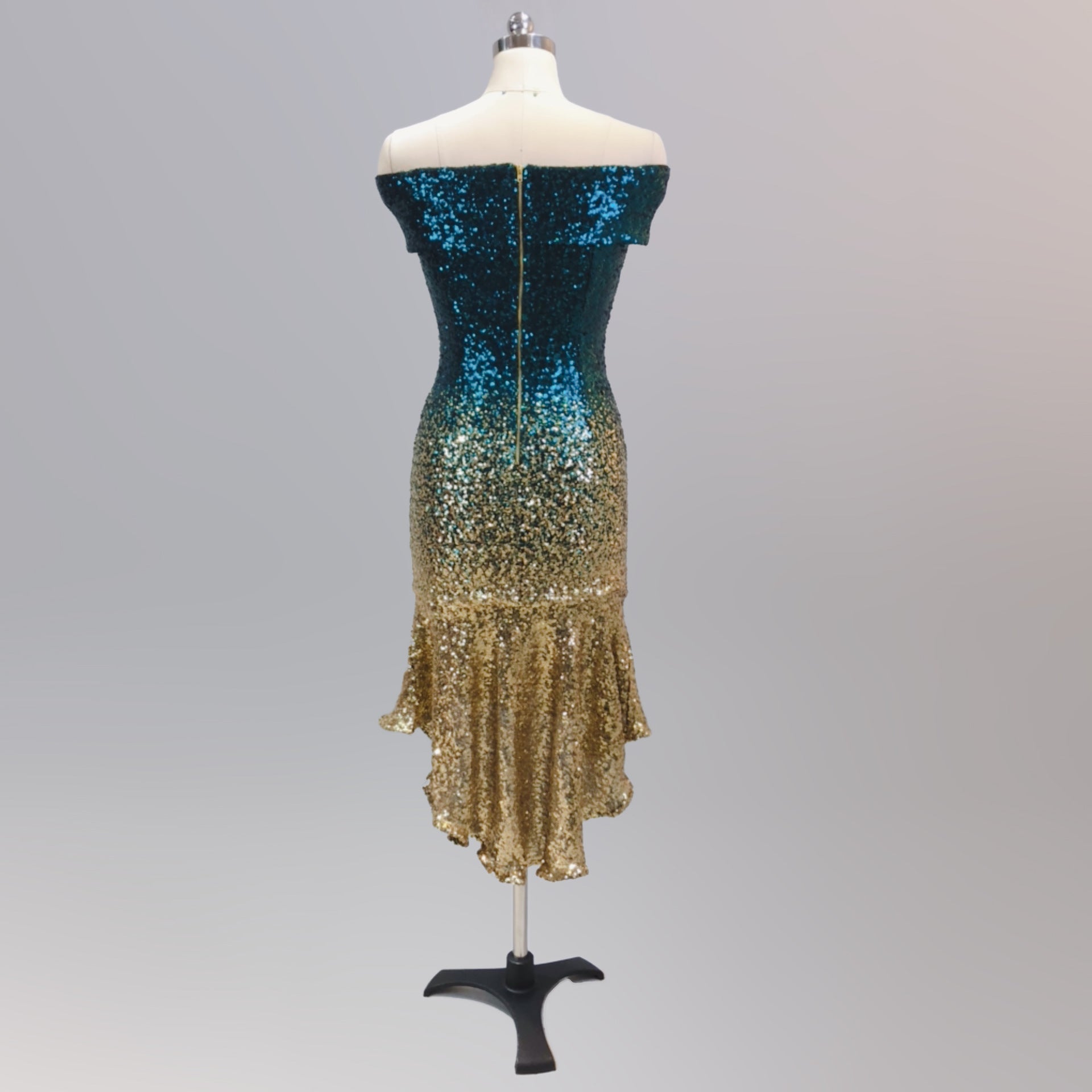 Wrapped See-Through L Gradient Sequins Bodycon Sexy Dress Wedding Formal Party Dress 22