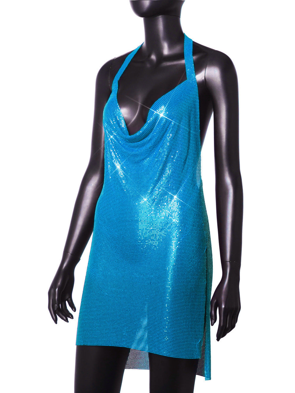 Sexy Metal Sequin Strap Night Club Dress 38