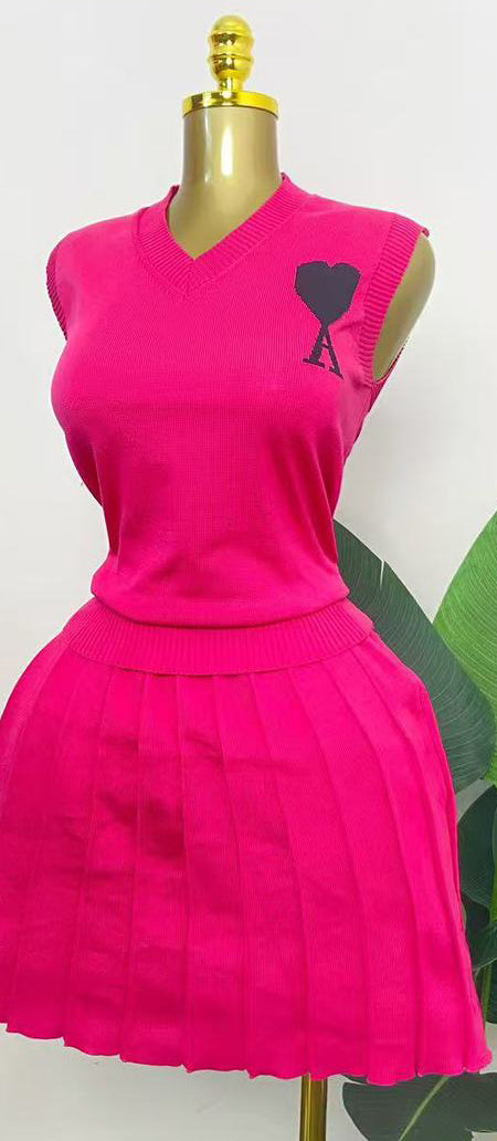 Summer Knitting Two-Piece Skirt Set 4