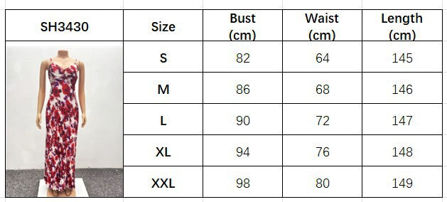 African print pleated strap long sexy dress for women 11