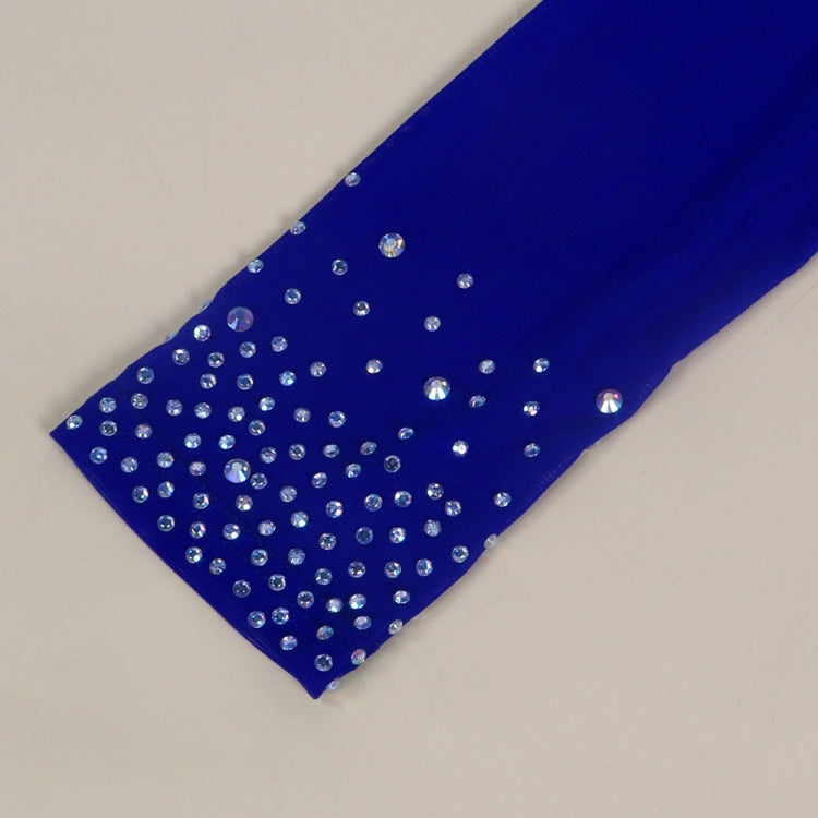 Fall Sexy Blue Sequins One Shoulder High Neck Long Dress 9